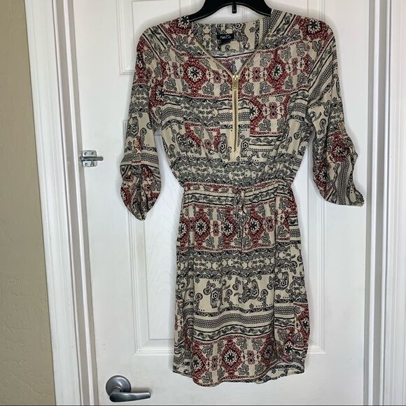 Rue 21 Printed 3/4 Length Sleeve Dress Size XS - Picture 1 of 9